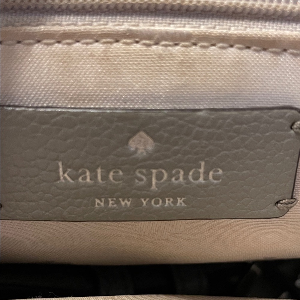Kate Spade Gray pebble Leather Satchel 8”x10” with cross body strap included - Picture 5 of 8